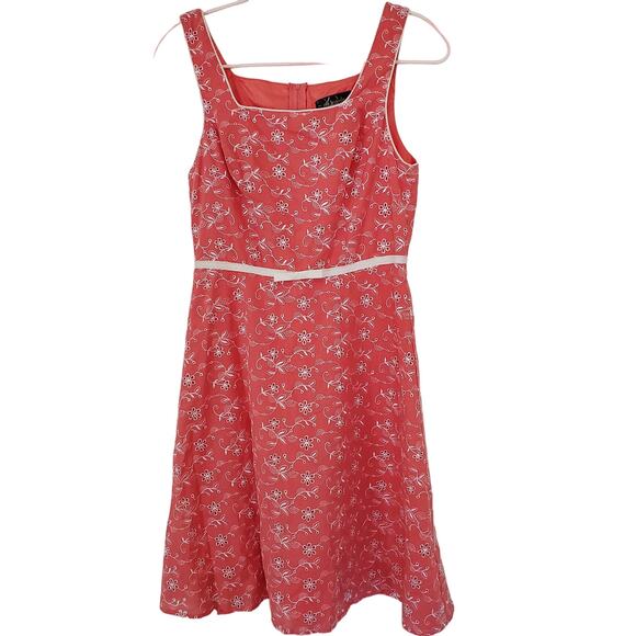 City Triangles Coral Eyelet Square-neck Sundress Size 9 - Picture 1 of 8